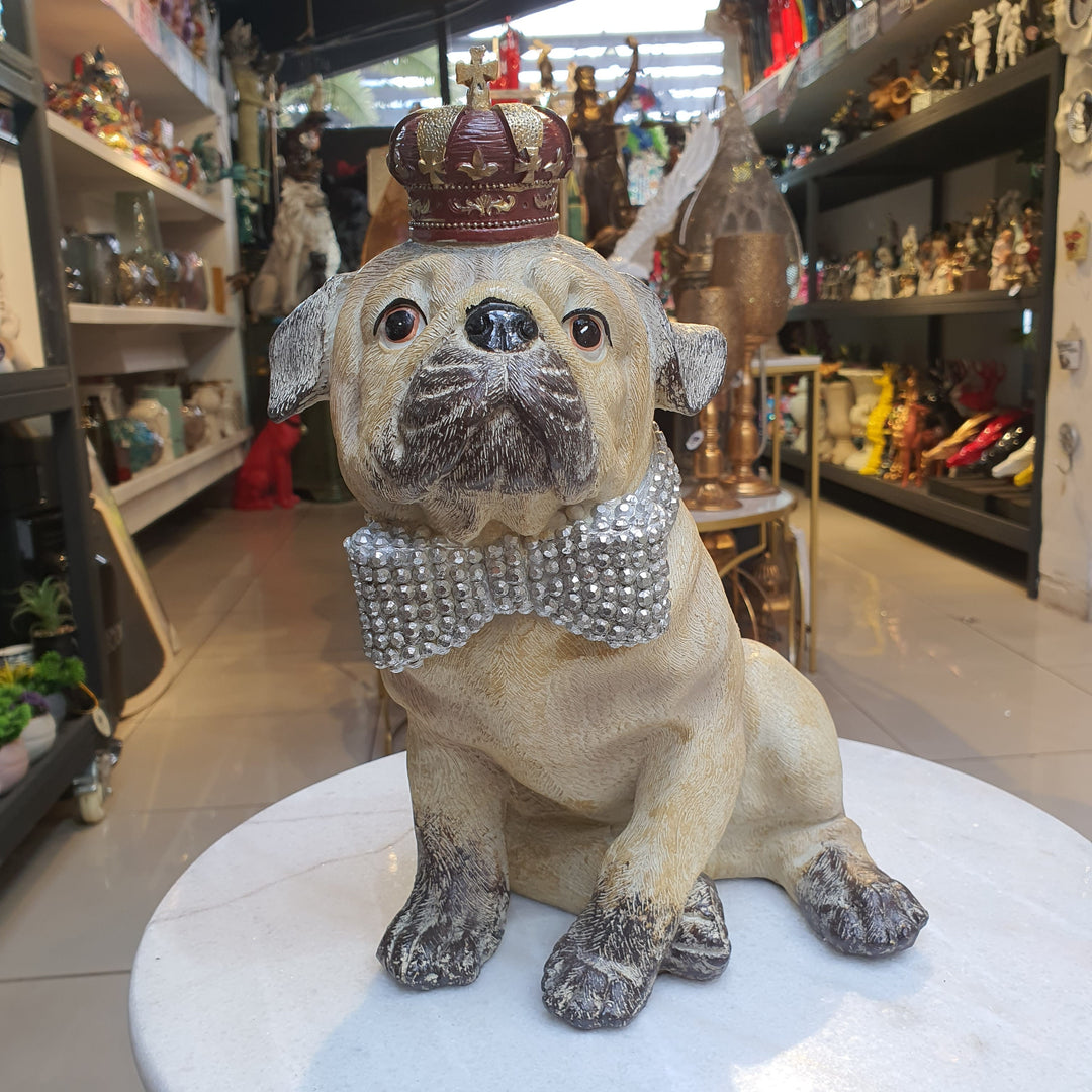 Perro Pug Corona Alcancia CASONA DECO
