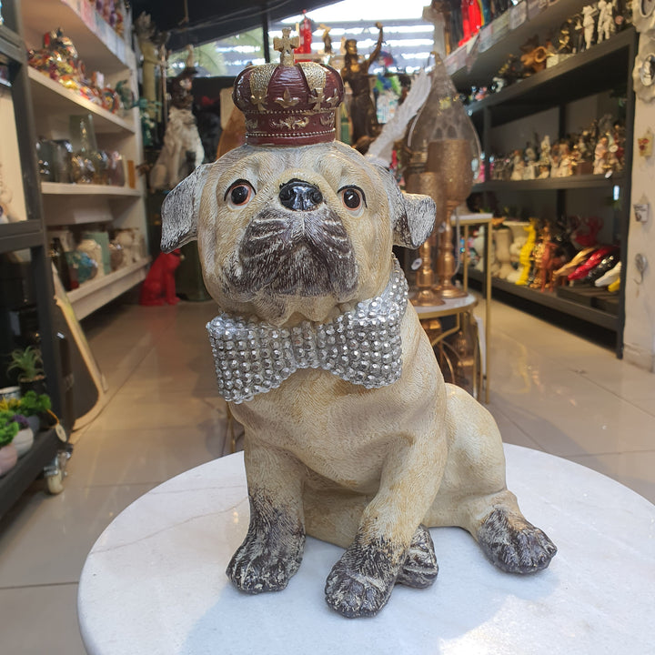 Perro Pug Corona Alcancia CASONA DECO