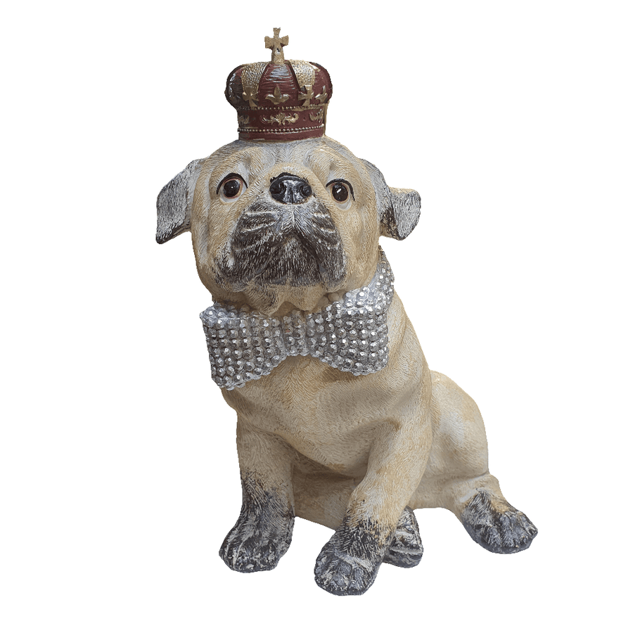 Perro Pug Corona Alcancia CASONA DECO