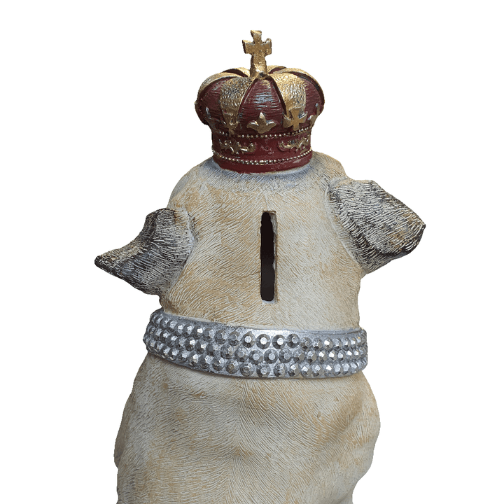 Perro Pug Corona Alcancia CASONA DECO