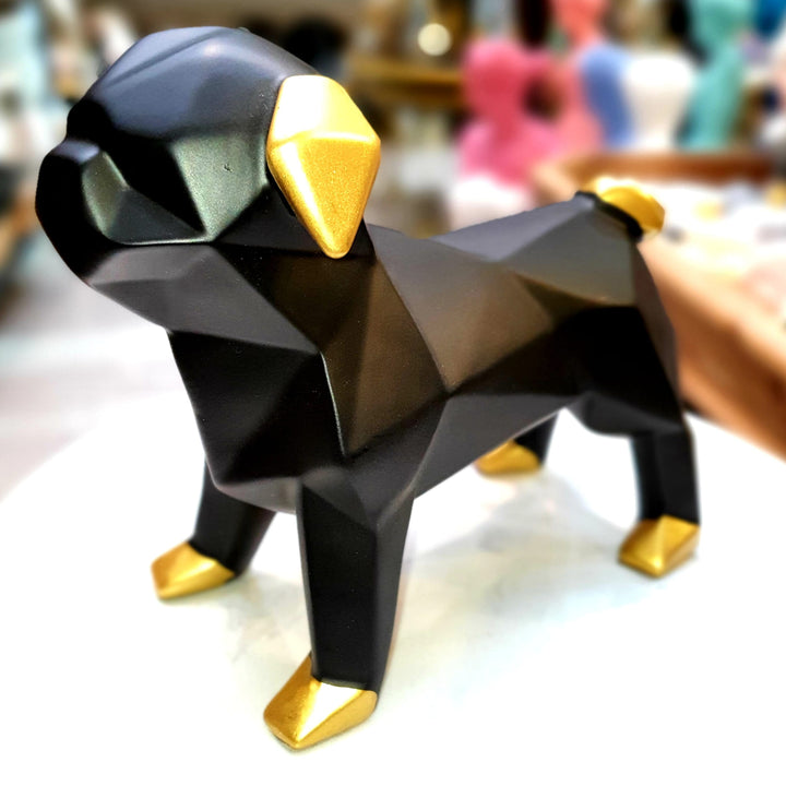 Perro Pug Geo De Pie Negro CASONA DECO