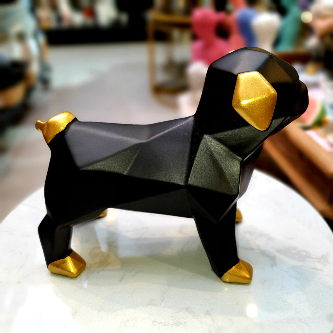 Perro Pug Geo De Pie Negro CASONA DECO