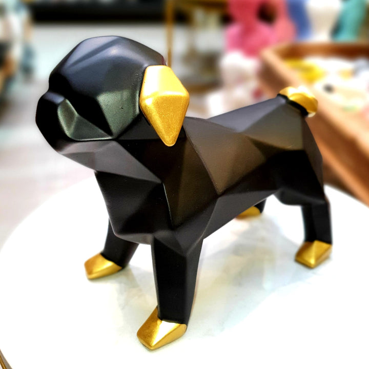 Perro Pug Geo De Pie Negro CASONA DECO