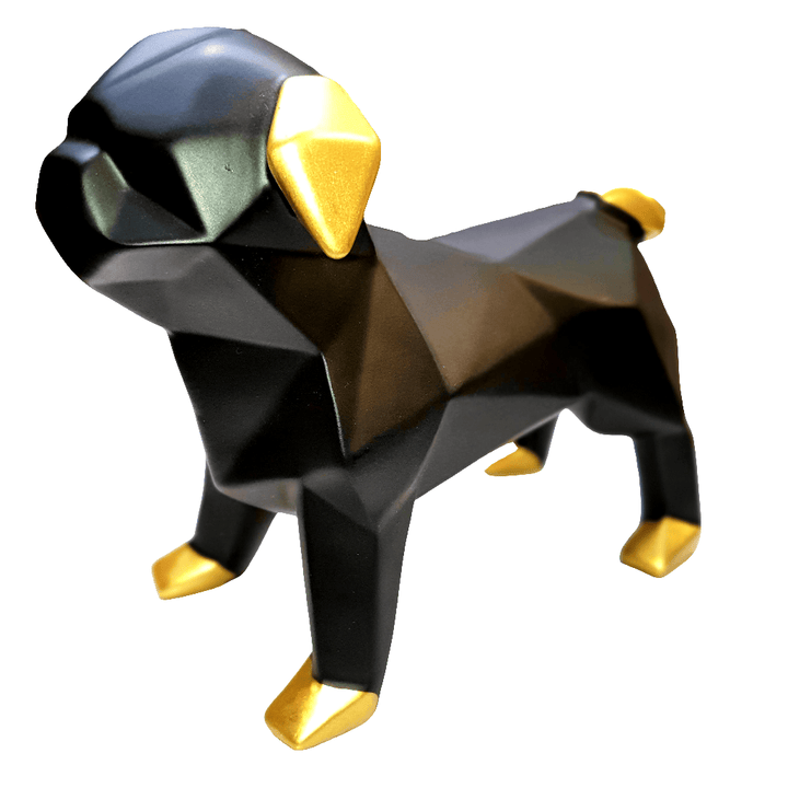 Perro Pug Geo De Pie Negro CASONA DECO