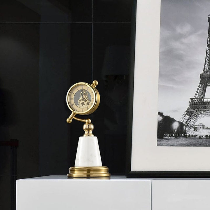 Reloj dorado con base de Marmol CASONA DECO RELOJ