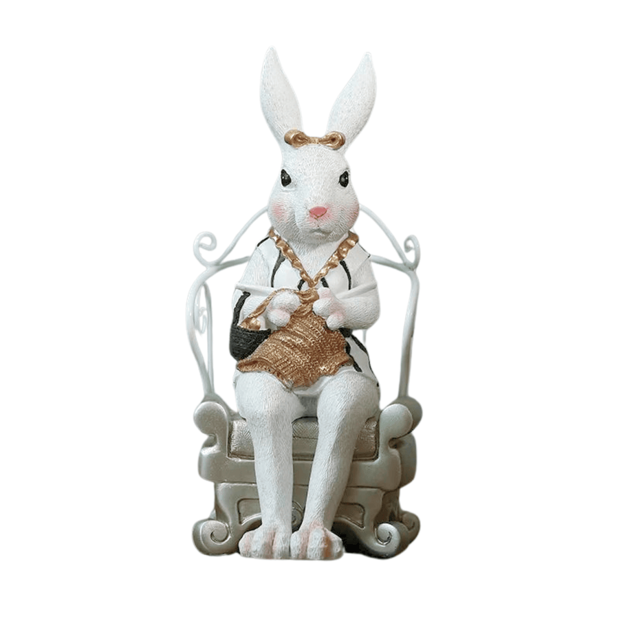 Coneja sentada tejiendo CASONA DECO decoracion