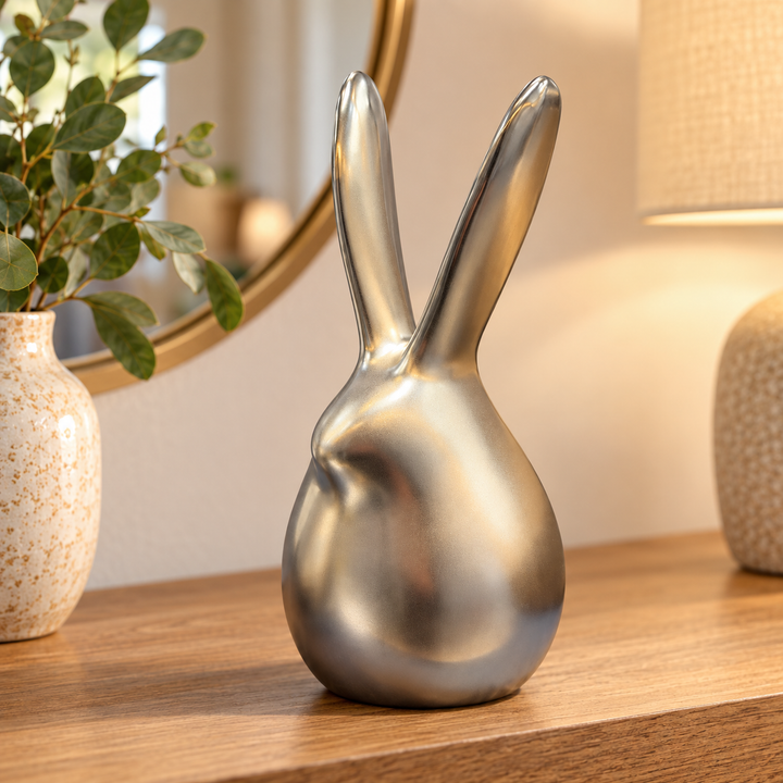 Conejo plateado grande, 22 cm de alto