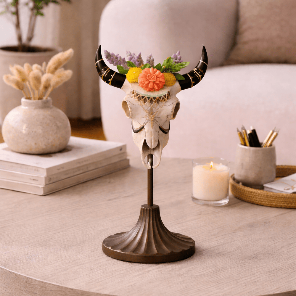 Cráneo de toro con Flores CASONA DECO animales