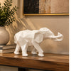 Elefante Decorativo Geométrico Blanco
