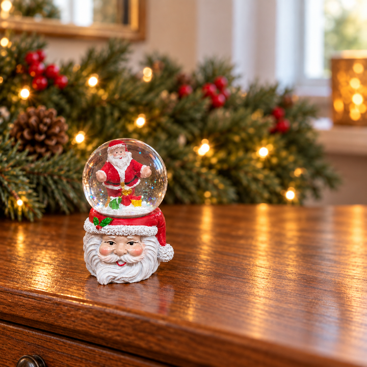 Esfera navideña de 7,5 cm - Santa con varios regalos