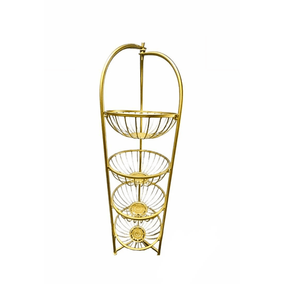 Frutera Pedestal Dorada CASONA DECO cocina