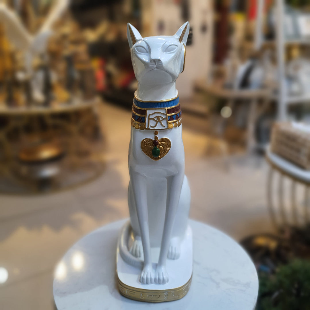 Gato Egipcio color Blanco CASONA DECO