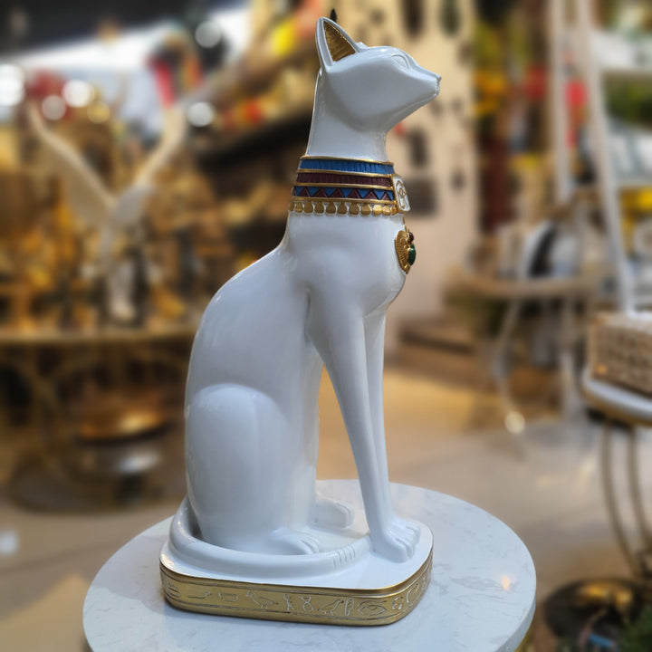 Gato Egipcio color Blanco CASONA DECO