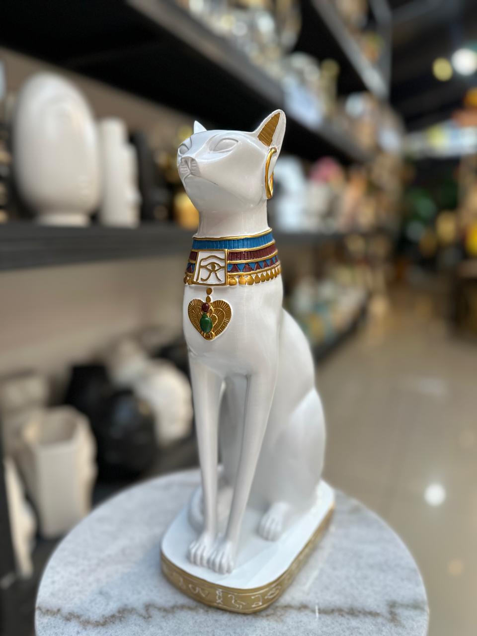 Gato Egipcio color Blanco CASONA DECO