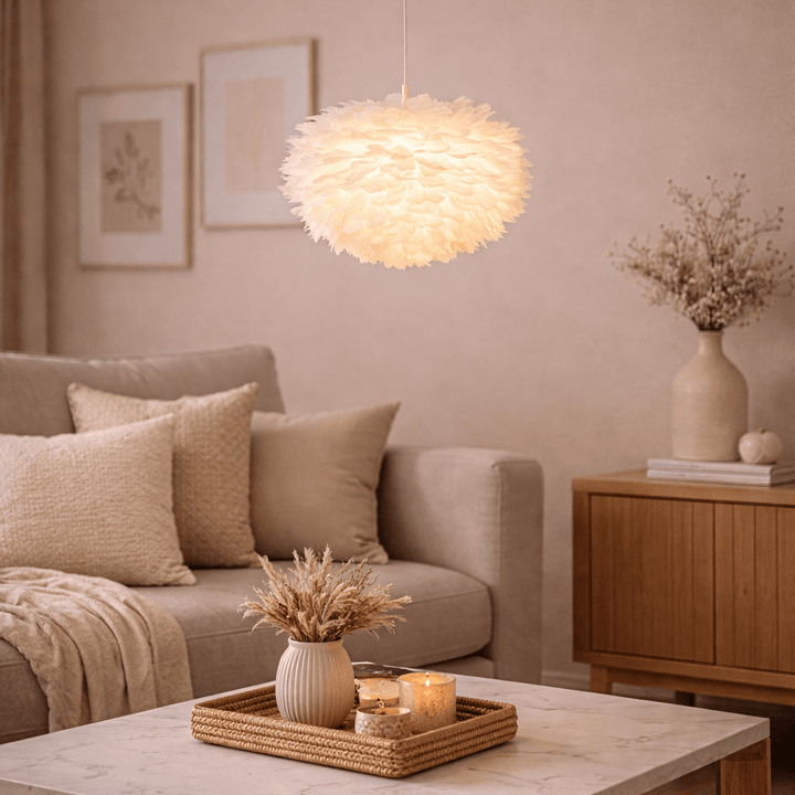 Lampara Plumas Colgante 30cm CASONA DECO LAMPARAS