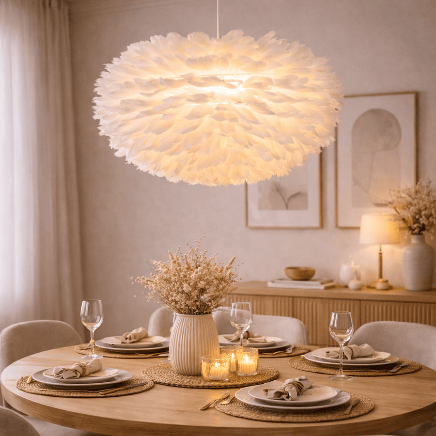 Lampara Plumas Colgante 60cm CASONA DECO LAMPARAS