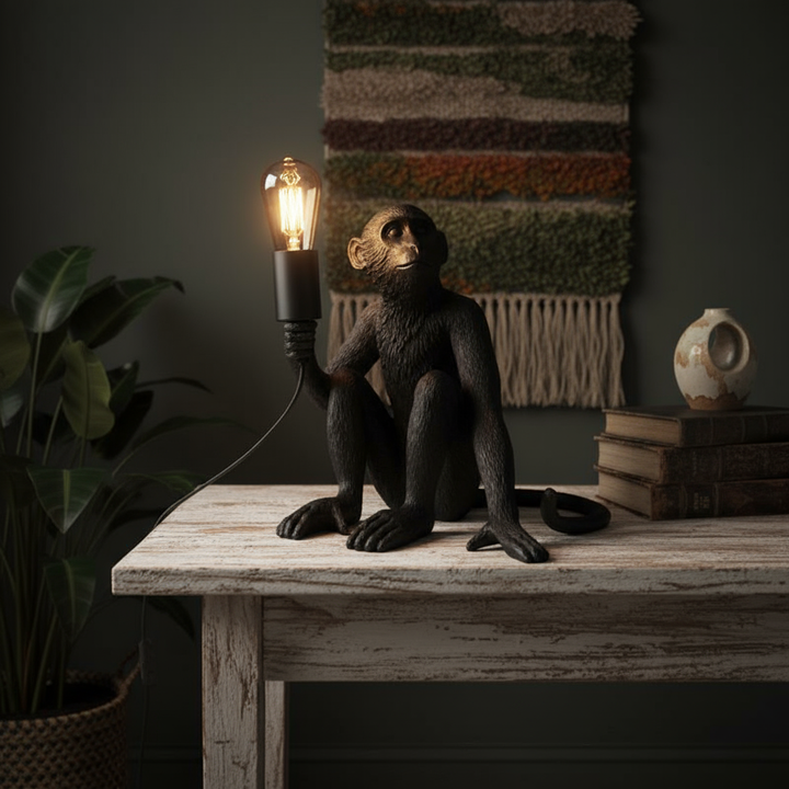 Lampara Mono Sentado color Negro