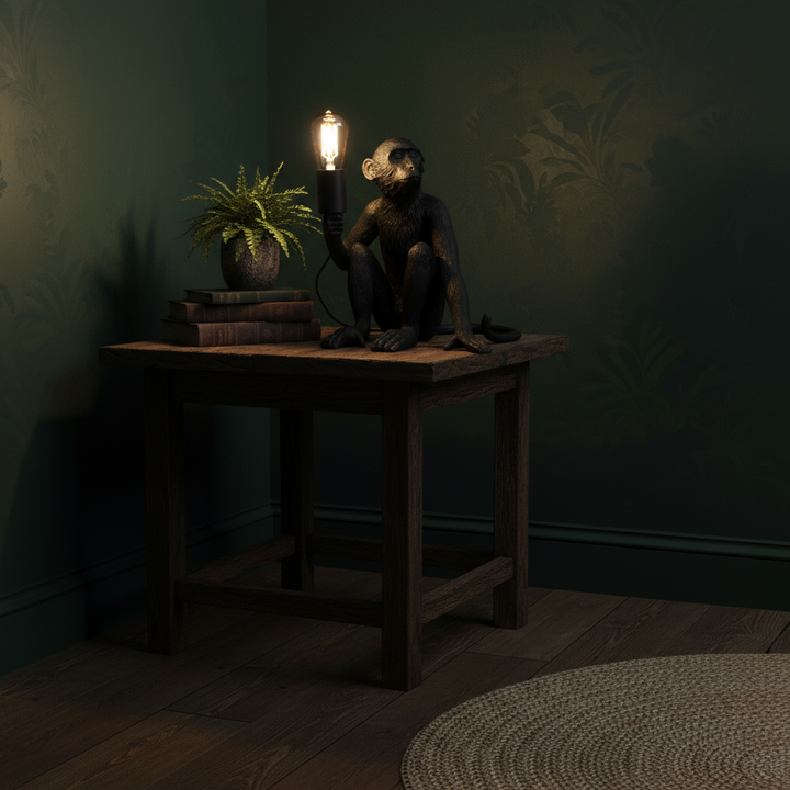 Lampara Mono Sentado color Negro