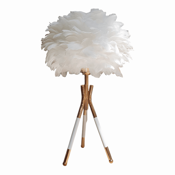 Lampara plumas blanco CASONA DECO LAMPARAS