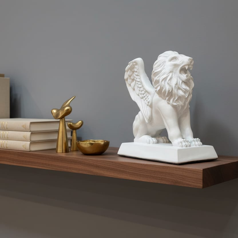 Leon con Alas Blanco CASONA DECO animales