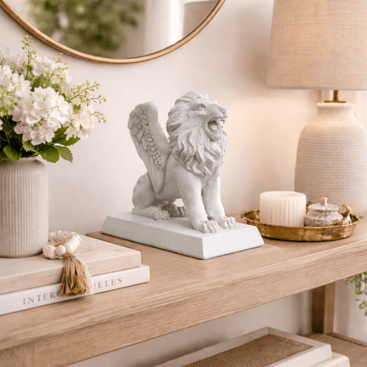 Leon con Alas Blanco CASONA DECO animales