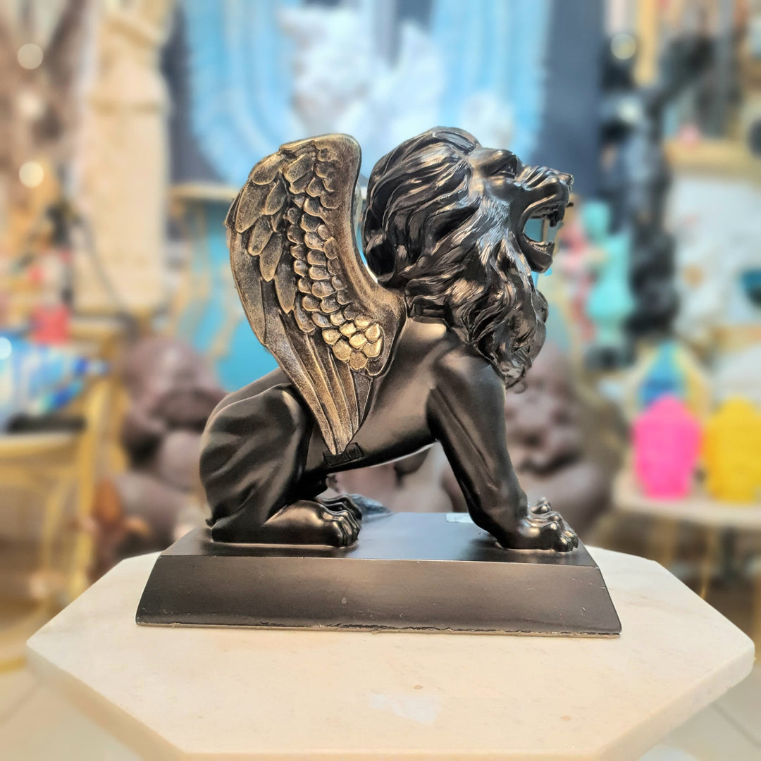 Leon con Alas Negro CASONA DECO animales