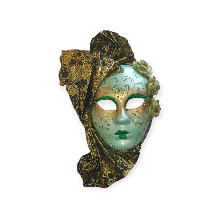 Mascara Veneciana Color verde con diseños CASONA DECO Mascaras