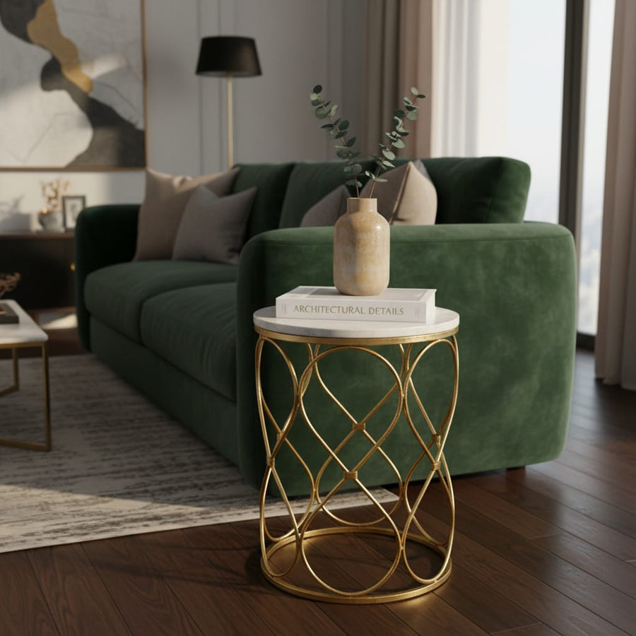 Mesa de Marmolina con diseño de infinito S  OUTLET CASONA DECO decoracion