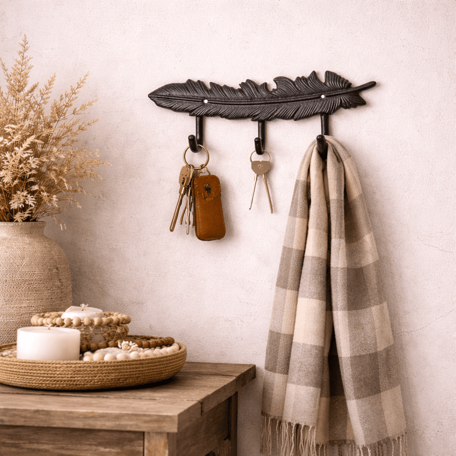 Percha Forma de pluma de hierro CASONA DECO decoracion