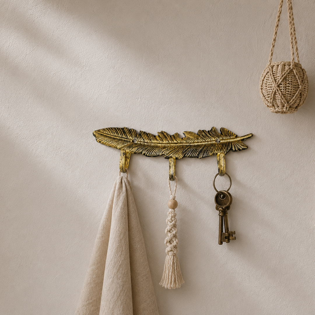 Percha Forma de pluma de hierro CASONA DECO decoracion