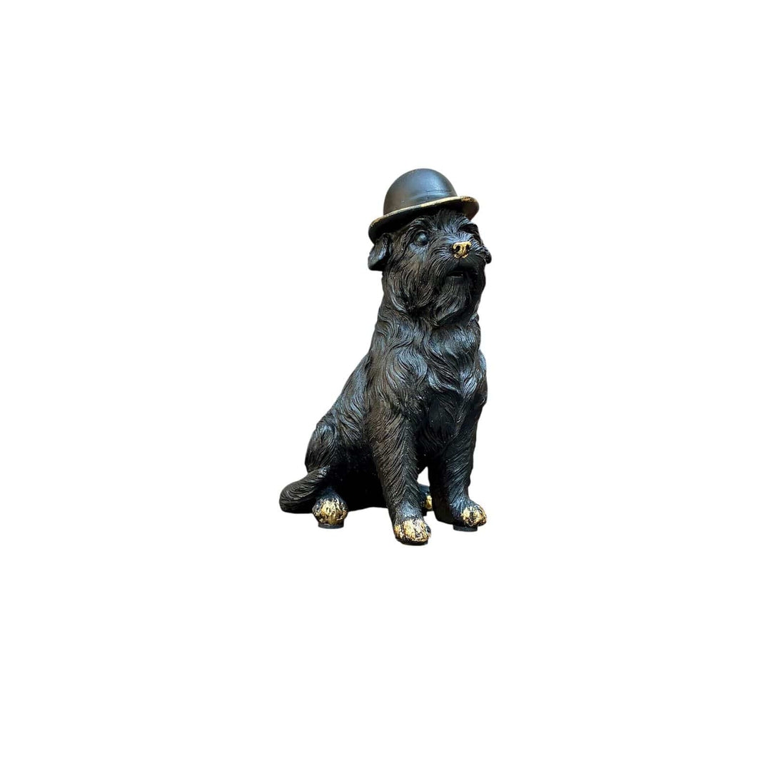 Perro Negro con Dorado Sentado CASONA DECO animales