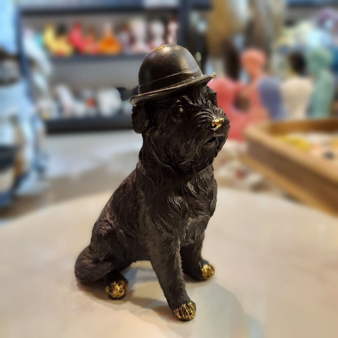Perro Negro con Dorado Sentado CASONA DECO animales