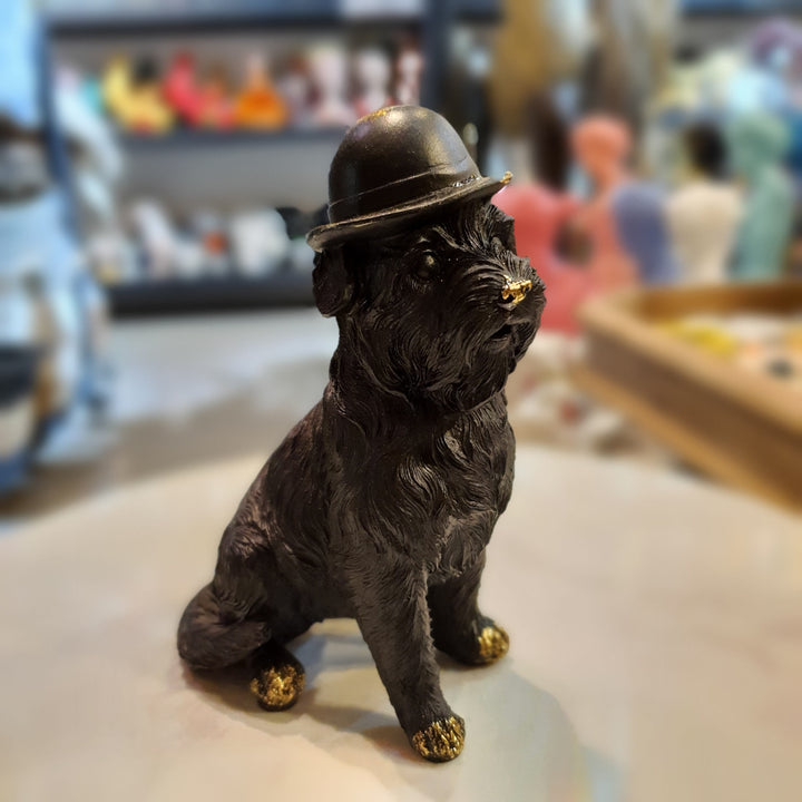 Perro Negro con Dorado Sentado CASONA DECO animales