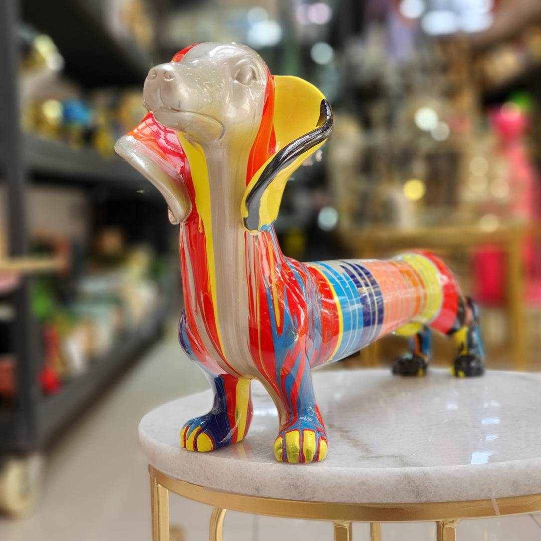 Perro Salchicha Dorado Multicolor CASONA DECO animales