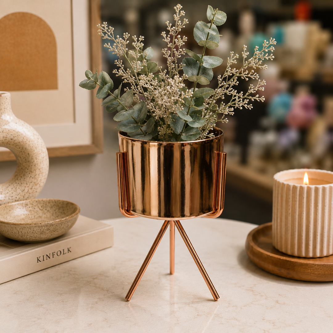 Port Maceta Pedestal S color Cobre 0630-43