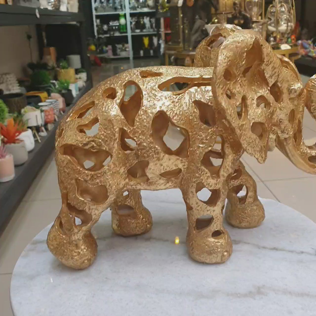Elefante color dorado M