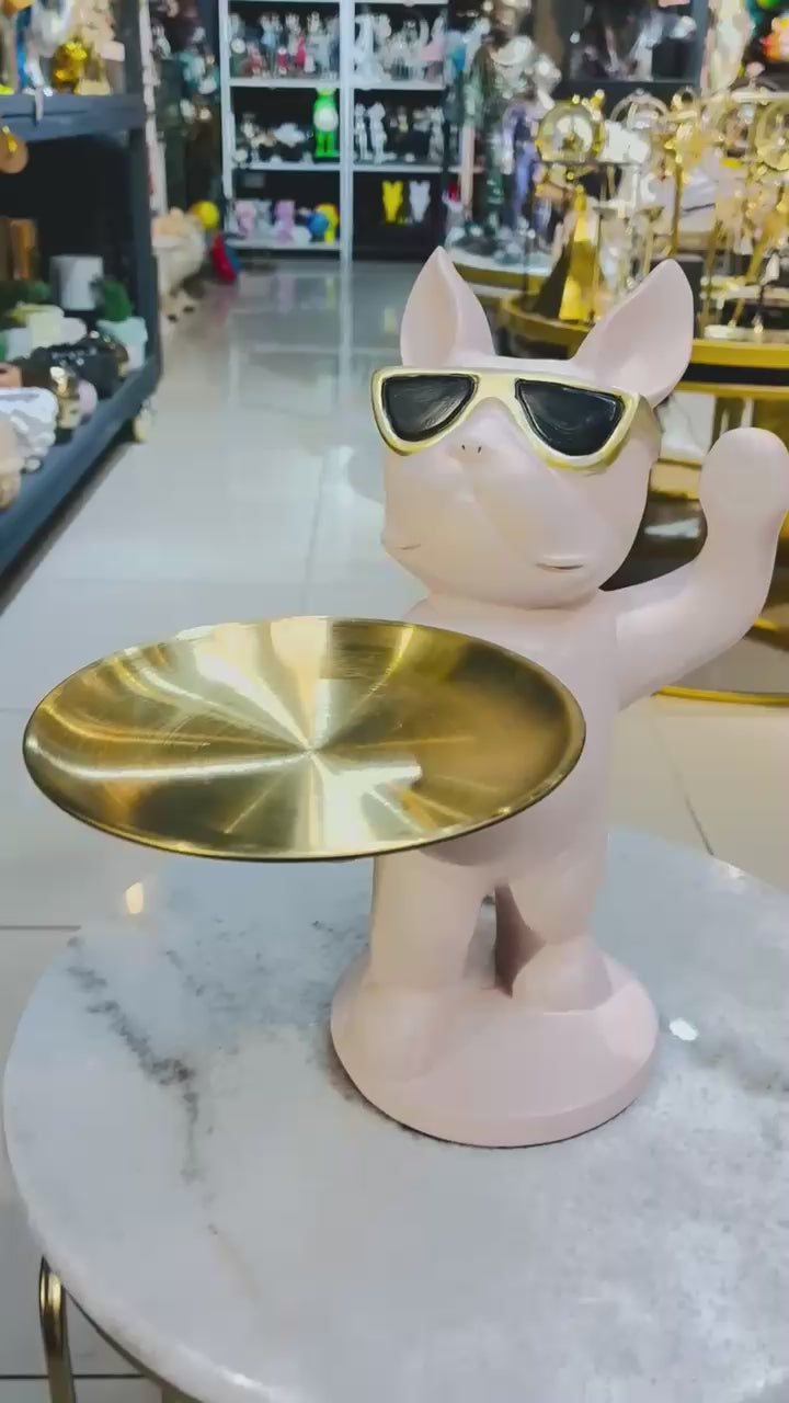 Perro Bulldog francés Lentes Bandeja