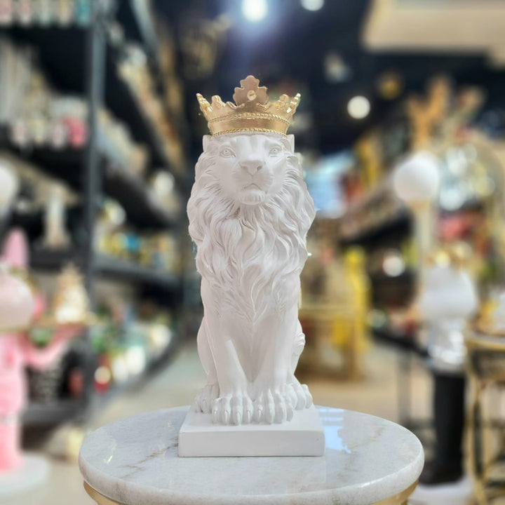 Rey Leon color Blanco con Dorado CASONA DECO animales