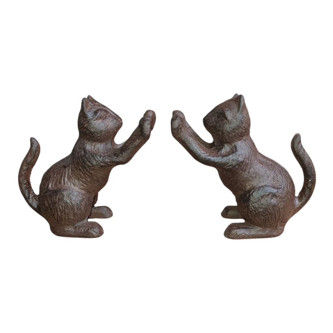 Sujeta libros de gato de hierro