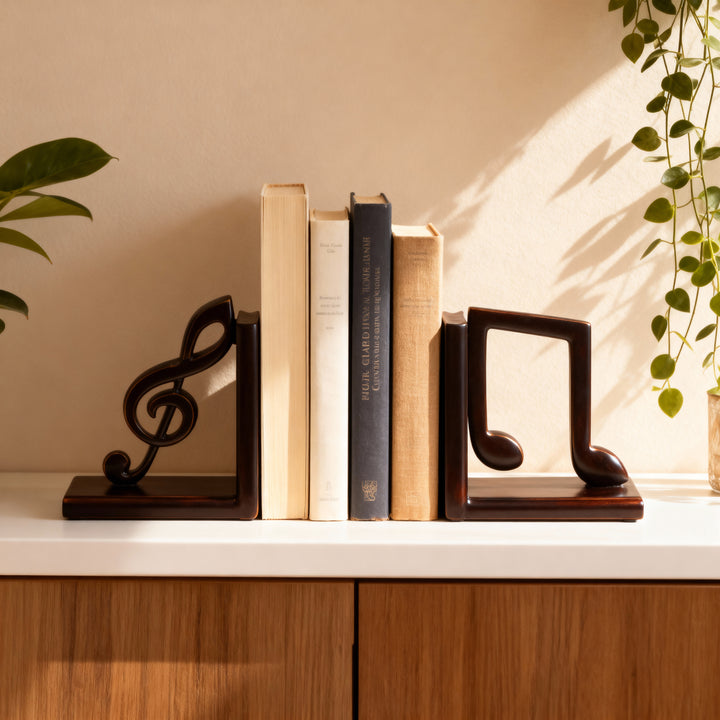 Sujetalibros Notas Musicales color Negro