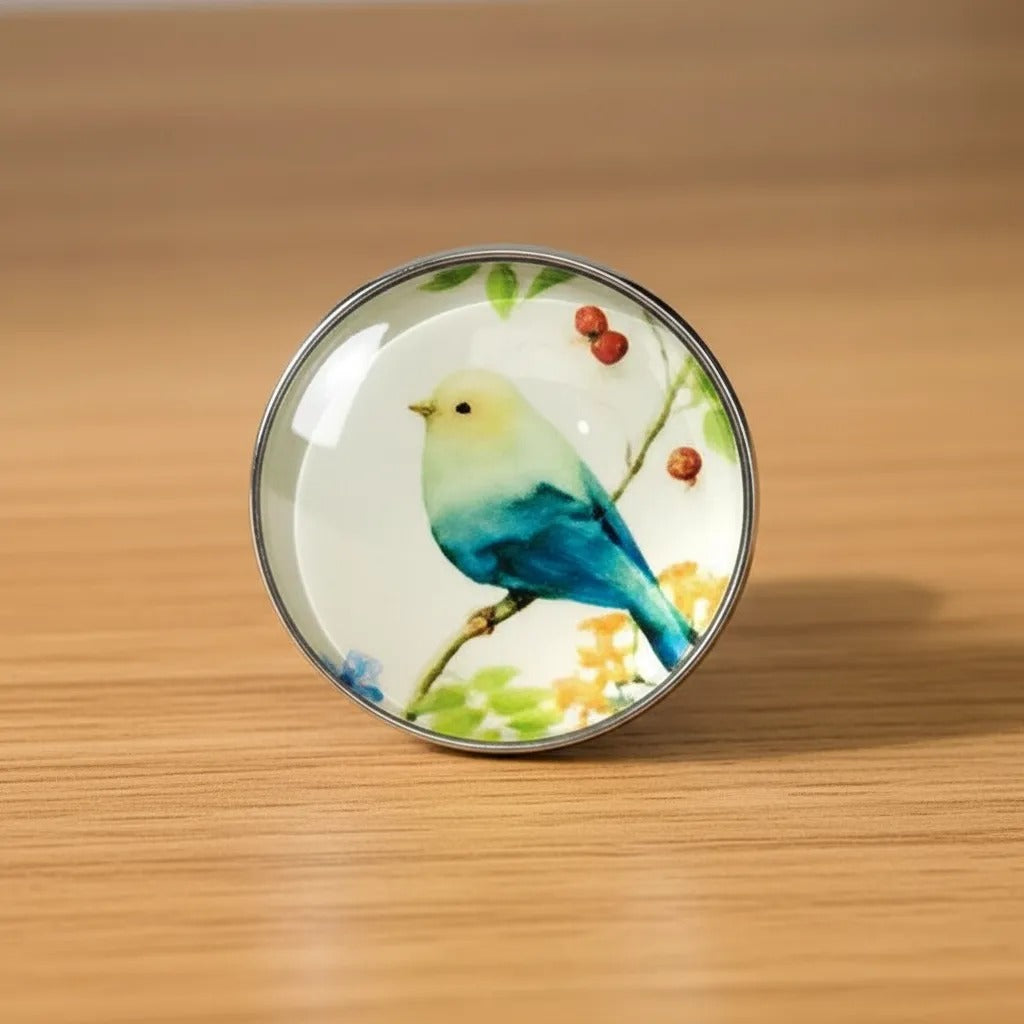 Tirador de puerta Pajaro Verde/Amarillo