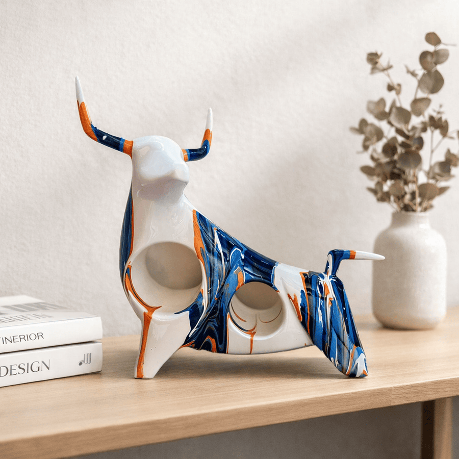 Toro Blanco Multicolor CASONA DECO animales