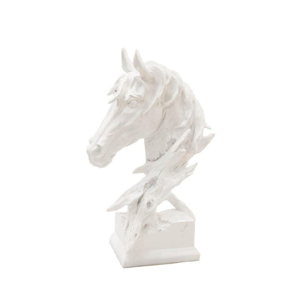 Cabeza Caballo Tallado Blanco Z088