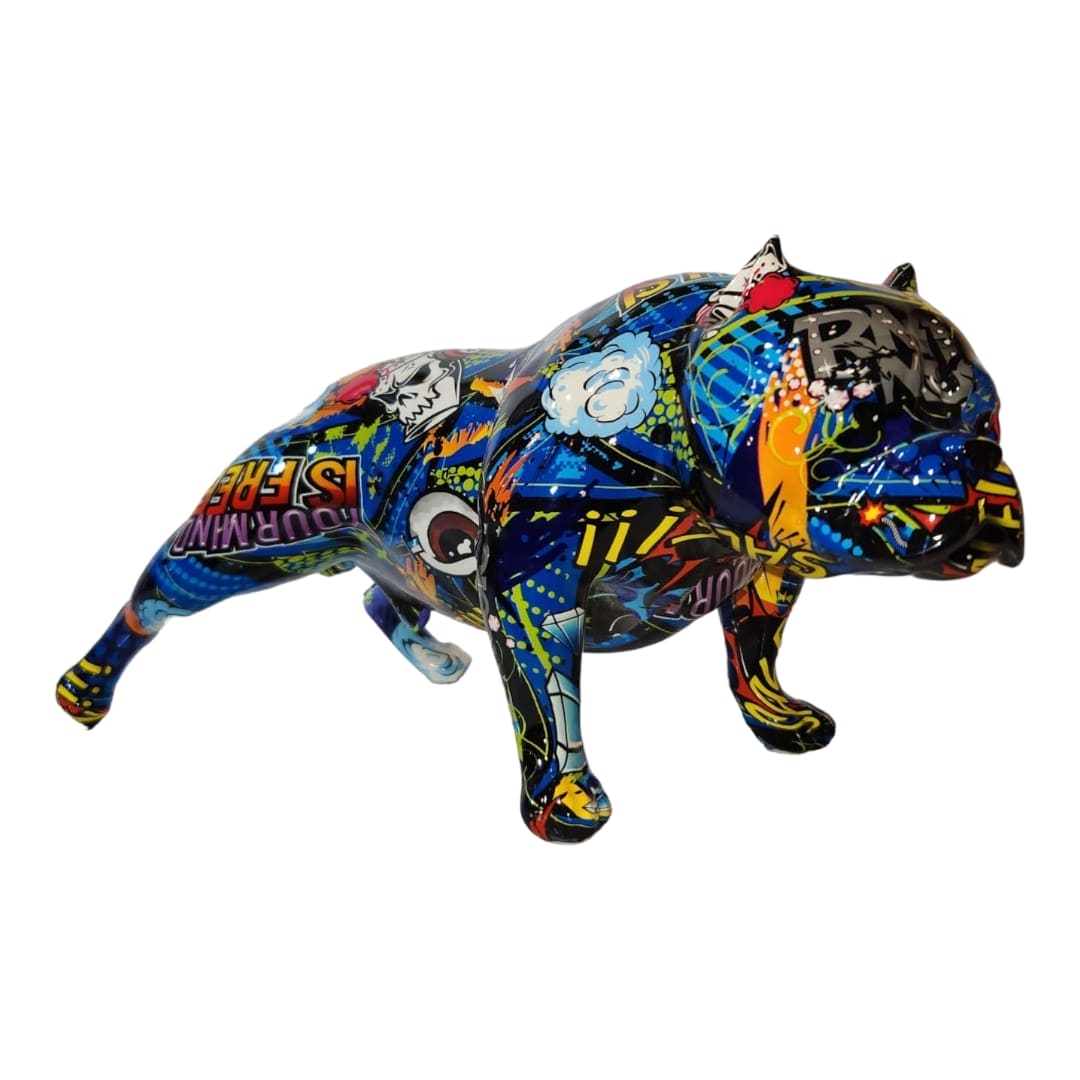 Perro Pitbull Estampado Azul G866Re