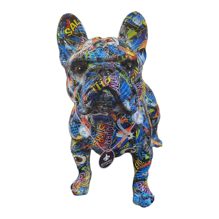 Perro Bulldog Estampado Azul