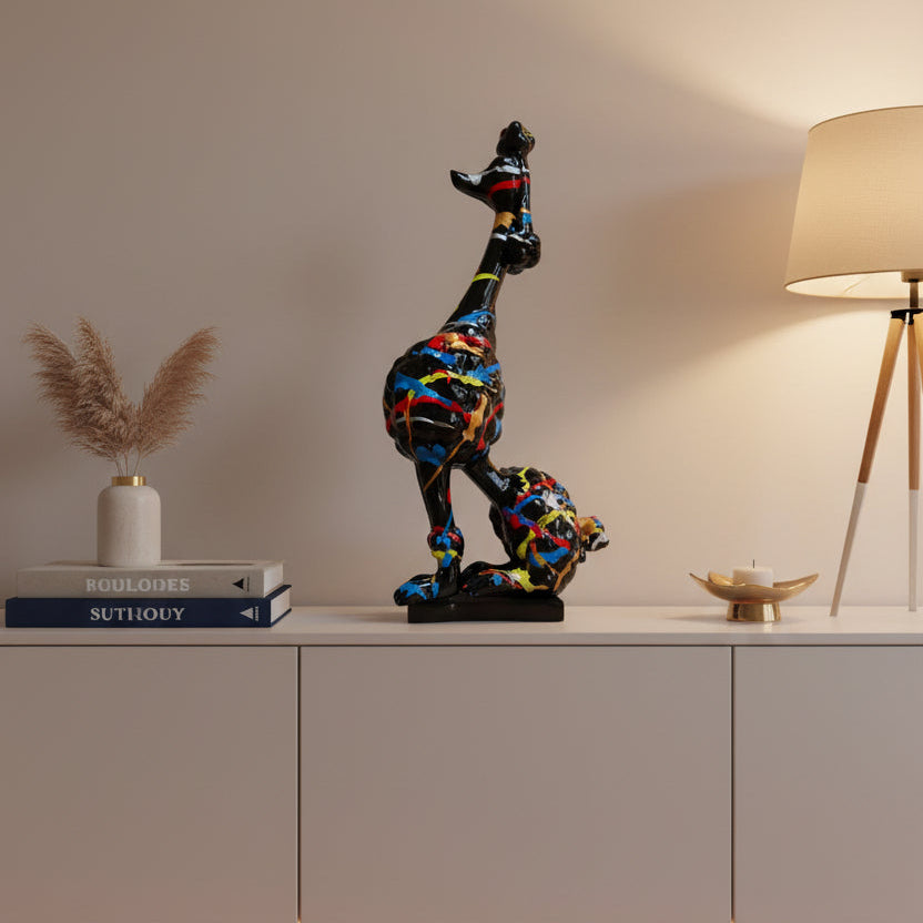 Poodle Negro Multicolor CASONA DECO animales