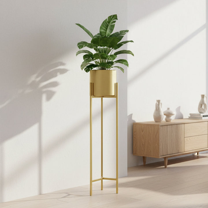 Porta Maceta Dorada Mediana