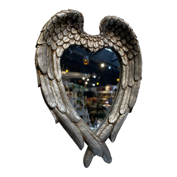 Espejo Corazon Alas color Plateado L