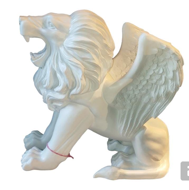 Leon con Alas Blanco Mediano CASONA DECO animales