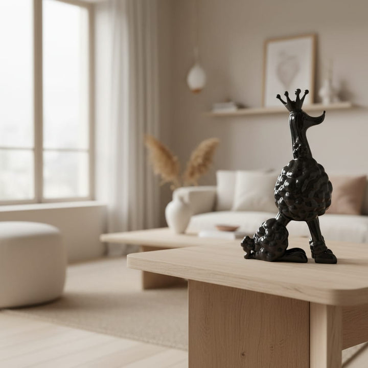 Perro Poodle Negro CASONA DECO animales